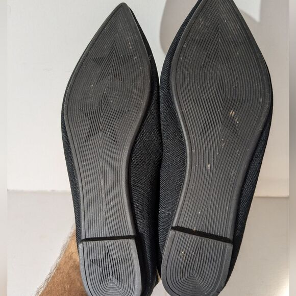 Black Cream Knit Pointed Toe Ballet Flats Women's Size 8.5 - Picture 5 of 7